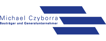 Ein blaues Logo vom Bautr&auml;ger und Generalunternehmer Michael Czyborra, das stilistisch den Stein auf Stein Baut darstellt, ein in gr&uuml;nes Logo von Structure Bau GmbH und ein rotes Logo des Atelierhof Weisensee
